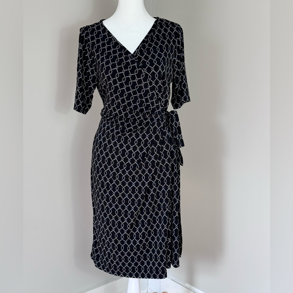 Versatile Black and White Patterned Dress (Maternity)